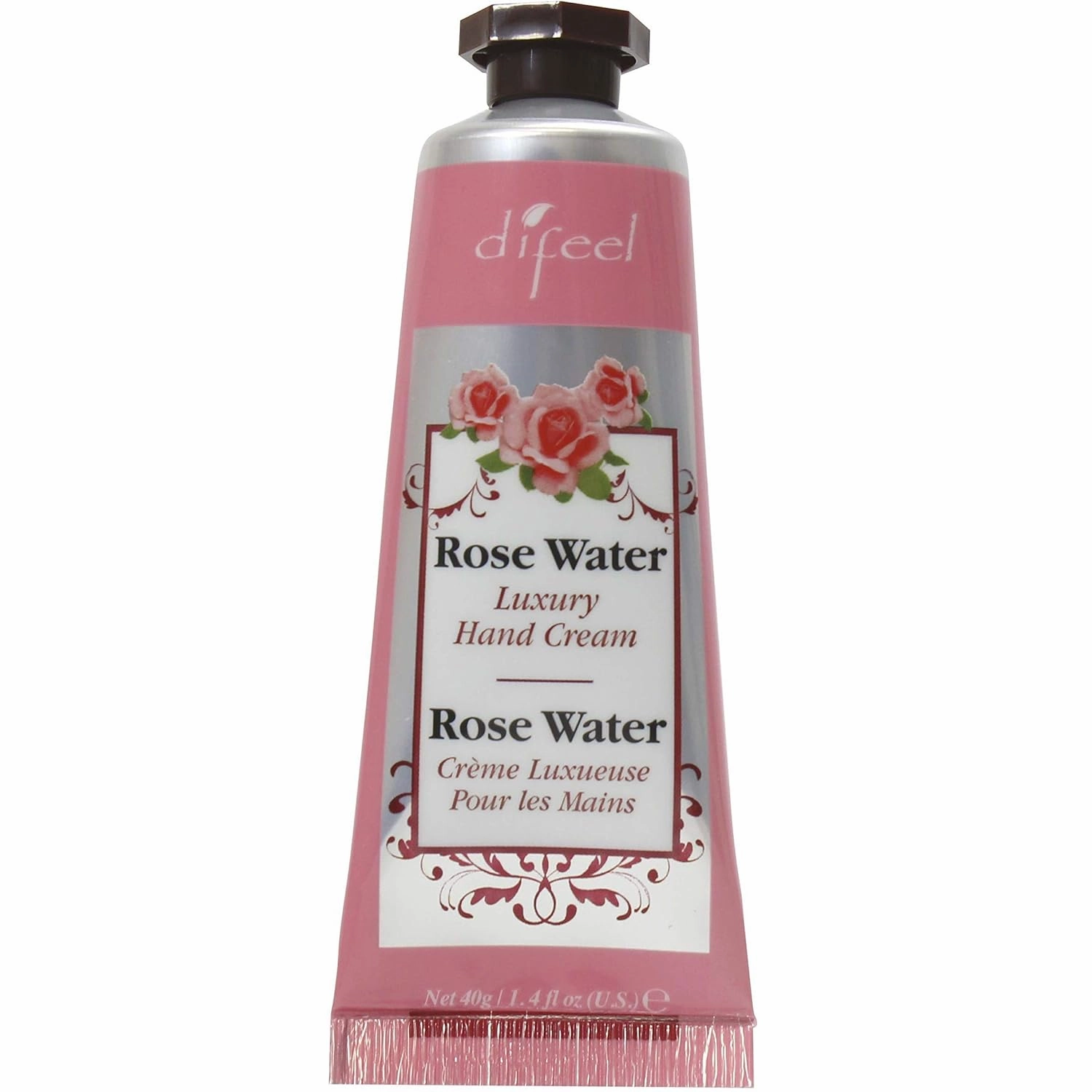 Difeel Invigorating Hand Cream- Rosewater with Pure Natural Oil and Vitamin E 1.4 ounce (6-Pack)