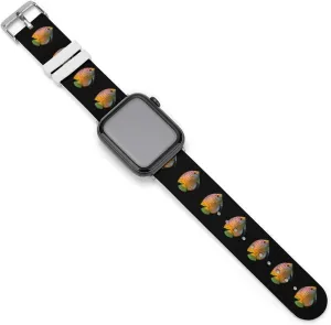Discus Fish Adjustable Silicone Watchband Compatible with IWatch Classic Soft Sports Watch Strap for Men Women