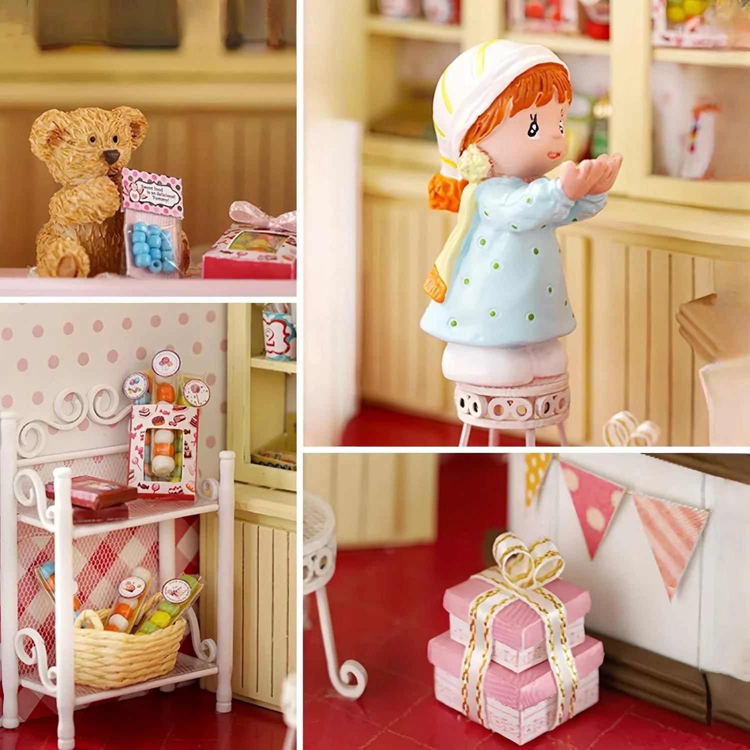 DIY Miniature Dollhouse Kit - Fairy Tale Series, Openable Shop Models for Adult (The Sweet House)