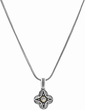 Dome Silver 18k Gold & Blue Spinel Pendant & Chain MEKJ731-478