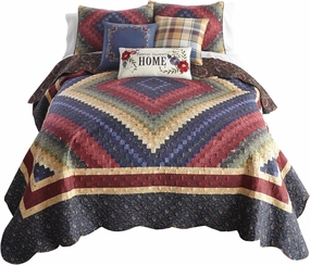 Donna Sharp Traditonal Quilt Bedding Set with Chesapeake Design - 3-Piece Queen Size Quilt Set, Includes Quilt, and Two Pillow Shams Perfect for Rustic Decor