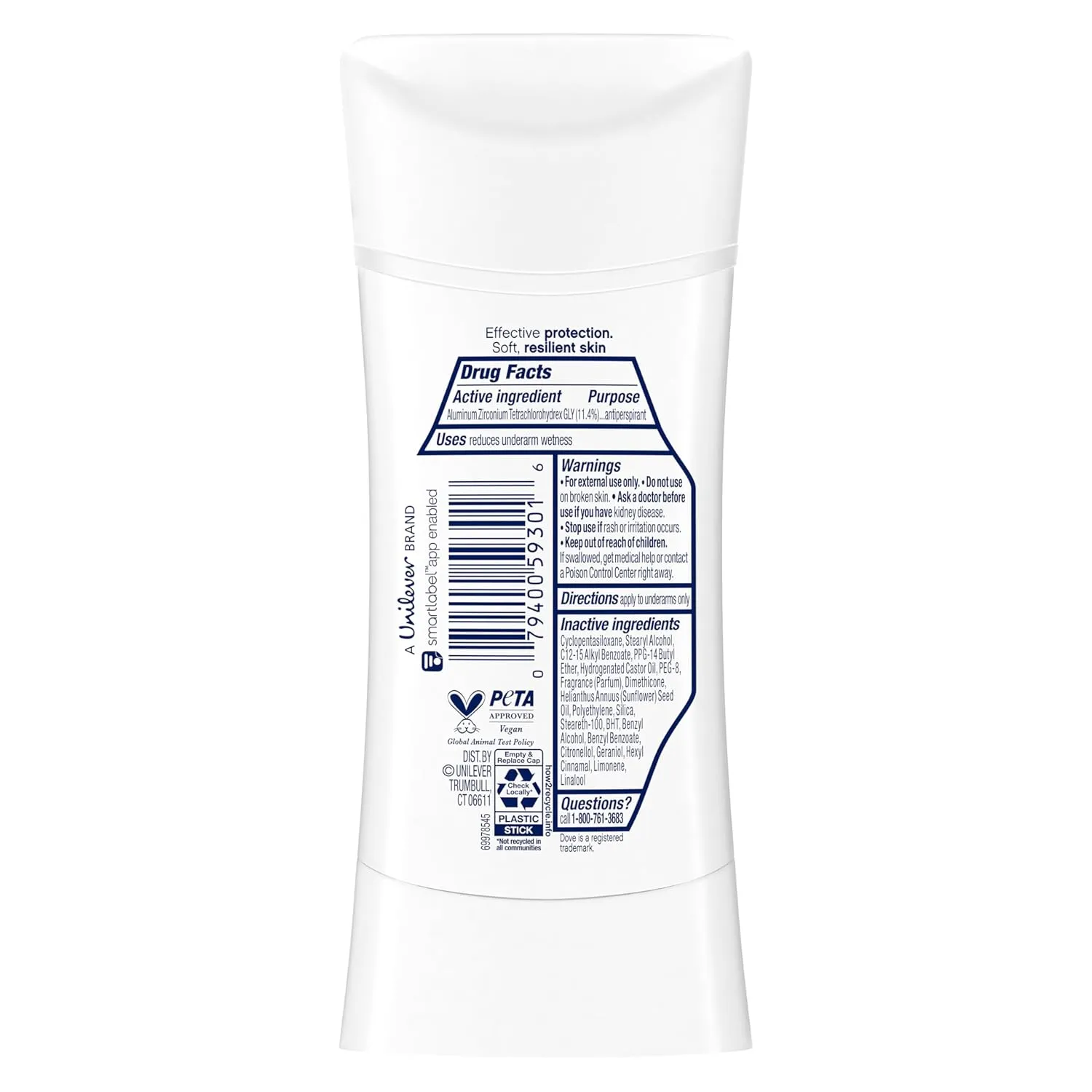 Dove Advanced Care Antiperspirant Deodorant Stick Clear Finish 4 Count deodorant that doesn’t stain clothes 72-hour odor control and all-day sweat protection with Pro-Ceramide Technology 2.6 oz