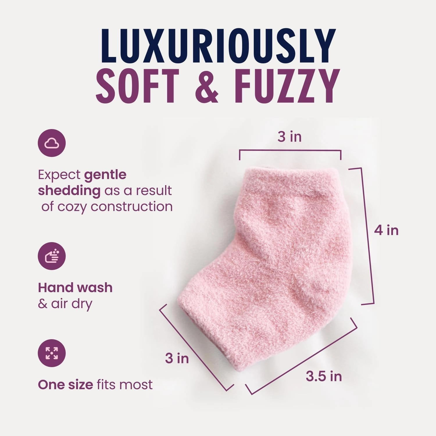 Dr. Frederick's Original Moisturizing Fuzzy Heel Socks - 2 Pairs - Cozy Gel-Lined Sleep Socks for Women & Men - Soothes Dry, Cracked Feet - Heel Repair - Relaxing Rose