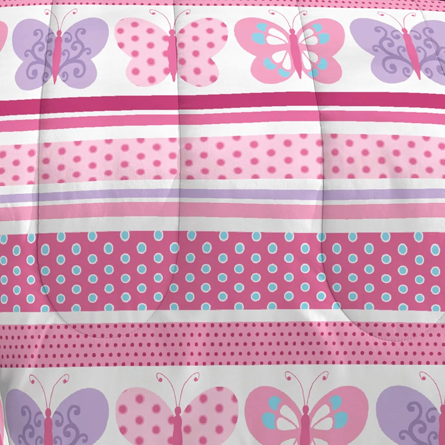 Dream Factory Butterfly Dots Ultra Soft Microfiber Girls Comforter Set, Pink, Twin