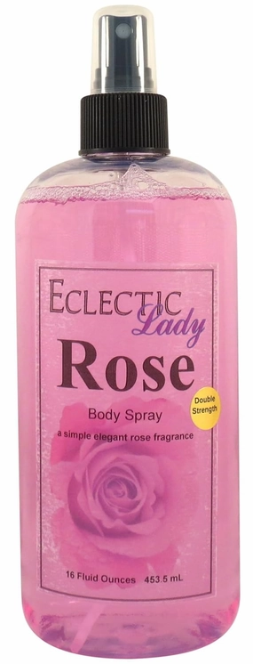 Eclectic Lady Rose Body Spray, Double Strength, 16 ounces, Body Mist for Women with Clean, Light & Gentle Fragrance, Cologne with Soft, Subtle Aroma For Daily Use