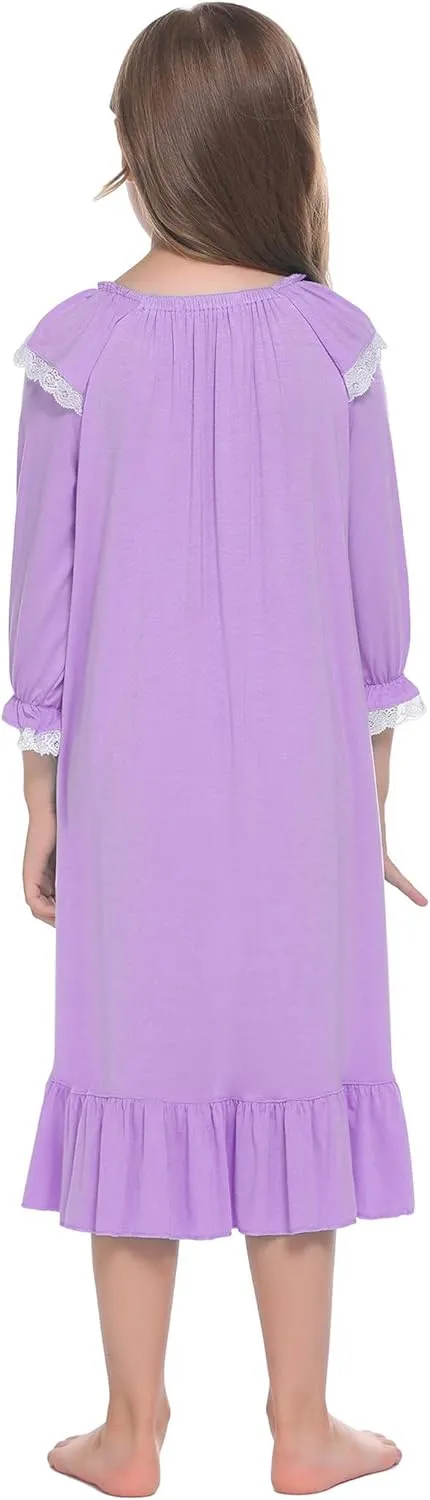 Ekouaer Girl's Soft Princess Nightgowns Sleep Shirt