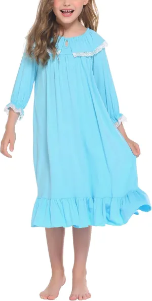 Ekouaer Girl's Soft Princess Nightgowns Sleep Shirt