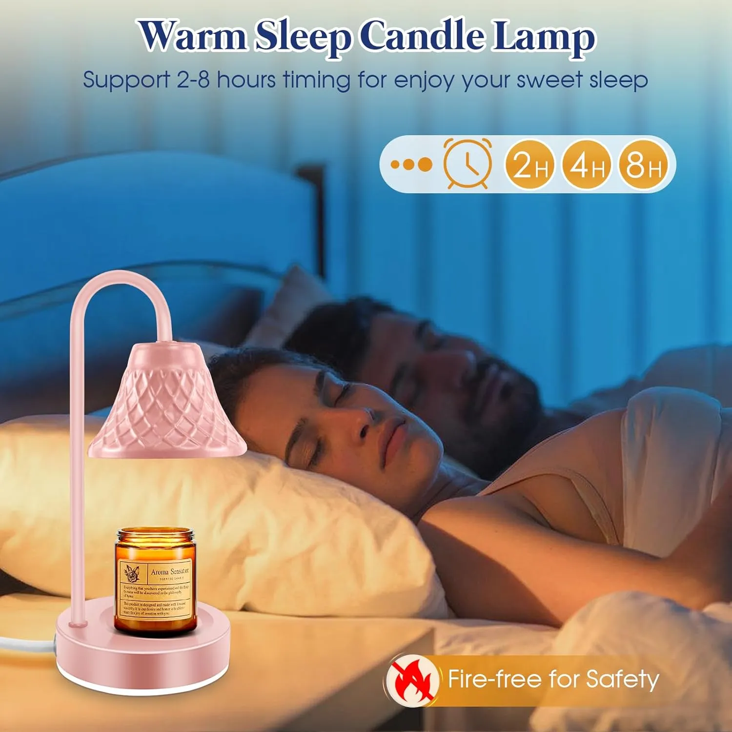 Electric Candle Warmer Lamp with Timer: Dimmable Candles Light with 2 Bulbs for Home Decor - Scented Wax Melt Warmers (Pink)