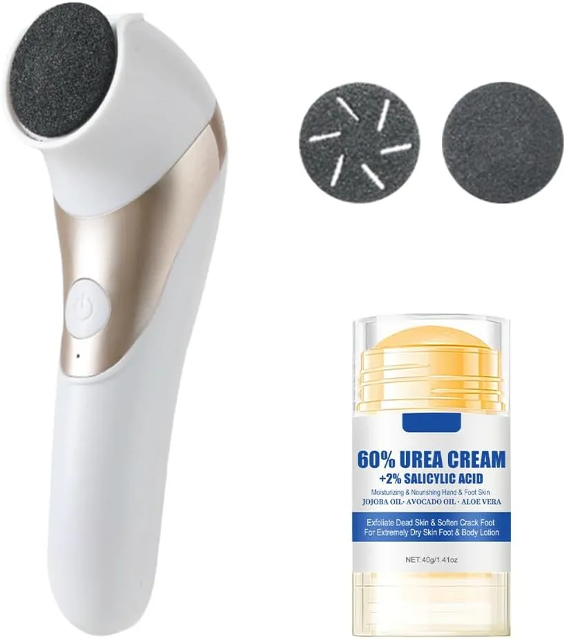 Electric Foot Callus Remover, Rechargeable Callus Remover Portable 2-Speed Foot File Pedicure Tools, Electric Foot File for Women Men (Gold)