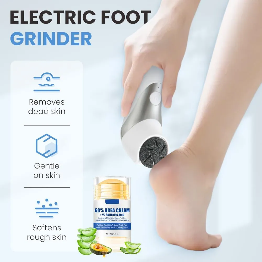 Electric Foot Callus Remover, Rechargeable Callus Remover Portable 2-Speed Foot File Pedicure Tools, Electric Foot File for Women Men (Gold)