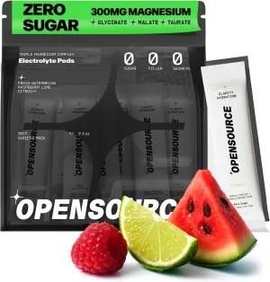 Electrolytes | Zero Sugar All Natural Instant Hydration Packets | Triple Magnesium Electrolyte Powder Sticks | Carnivore, Paleo, Keto | Variety Pack - Fresh Watermelon | Raspberry Lime | Lemon Lime
