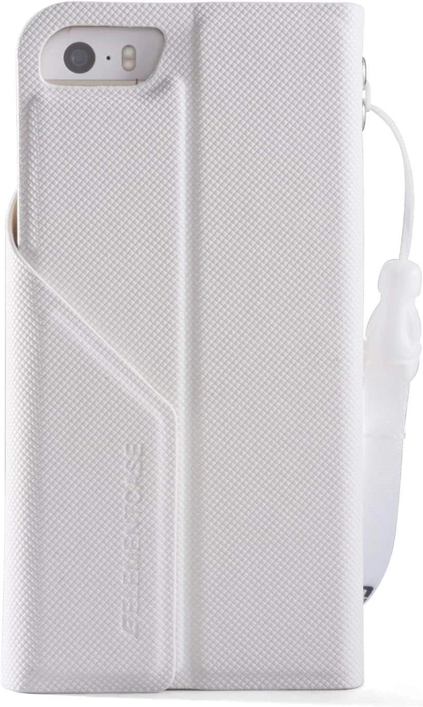 Element Case Soft-Tec Wallet for iPhone 5/5 - Retail Packaging - White/Gold