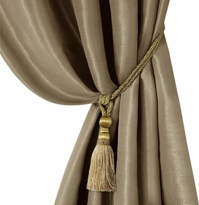 Elrene Home Fashions Amelia Decorative Tassel Window-Curtain Tieback, 24 Inches, Gold