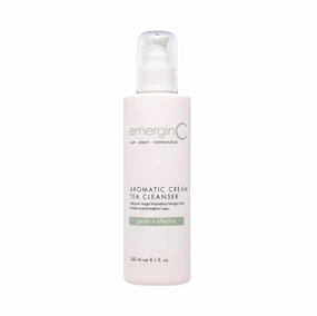 emerginC Aromatic Cream Tea Cleanser - Soothing Gentle Face Wash with Green Tea, Chamomile   Rose for Minor Redness, Removing Dirt, Makeup   Excess Oil (8.1 oz, 240 ml)