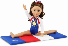 Emily Rose 14 Inch Fashion Doll Clothes USA 4-PC Gymnastics Team Gymnast Toy Set, Including Gold Medal | Fits 14"-14.5" Hard-Bodied Dolls | Doll NOT Included