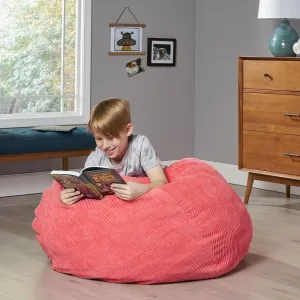 Enhance Comfort and Style with Modern Bean Bag Chair, Soft Foam Fill for Living Room or Bedroom, Pink Rose