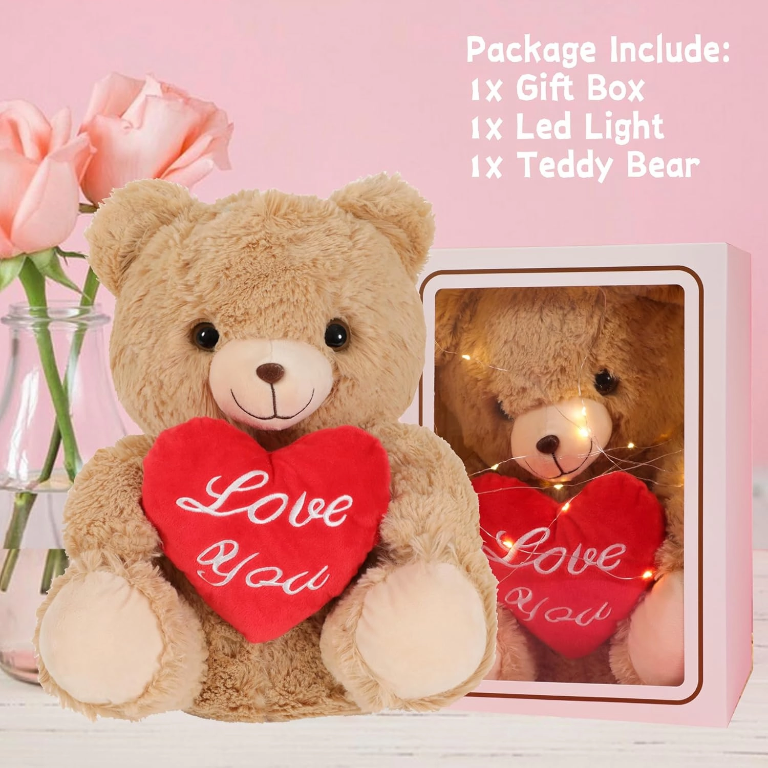 Erweicet Valentines Day Gifts for Girlfriend Teddy Bear Valentines Day Stuffed Animals for Her
