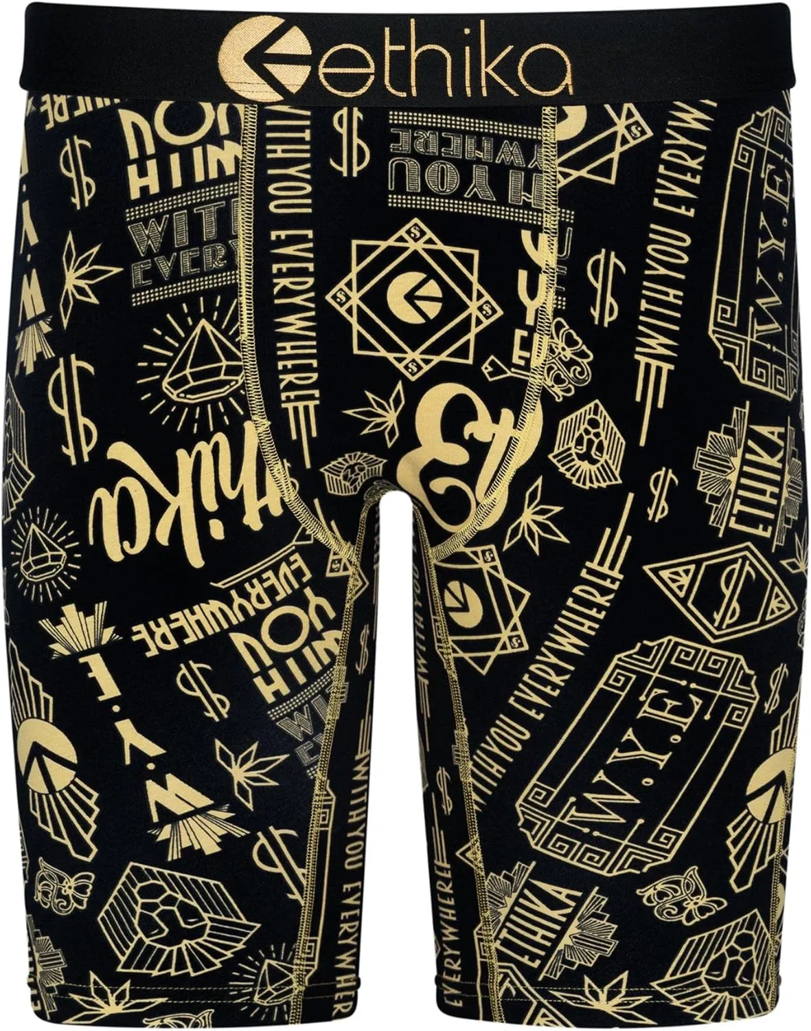 Ethika Mens Staple Boxer Brief | Gold Script