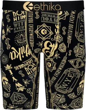 Ethika Mens Staple Boxer Brief | Gold Script