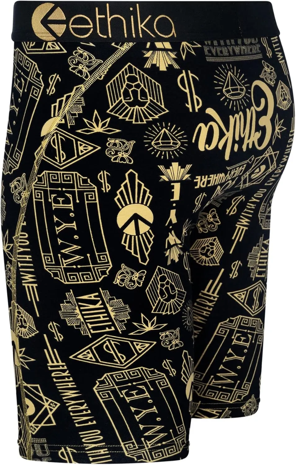 Ethika Mens Staple Boxer Brief | Gold Script