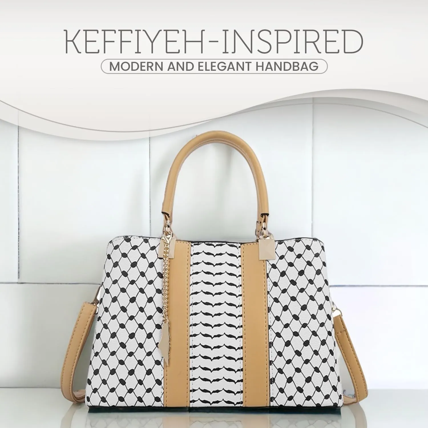EXCLUSIVE HANDBAG INSPIRED BY THE KEFFIYEH