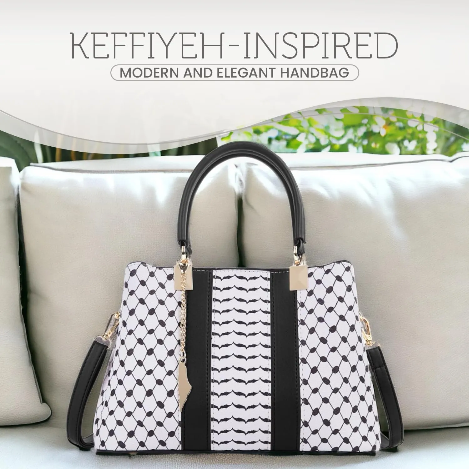 EXCLUSIVE HANDBAG INSPIRED BY THE KEFFIYEH