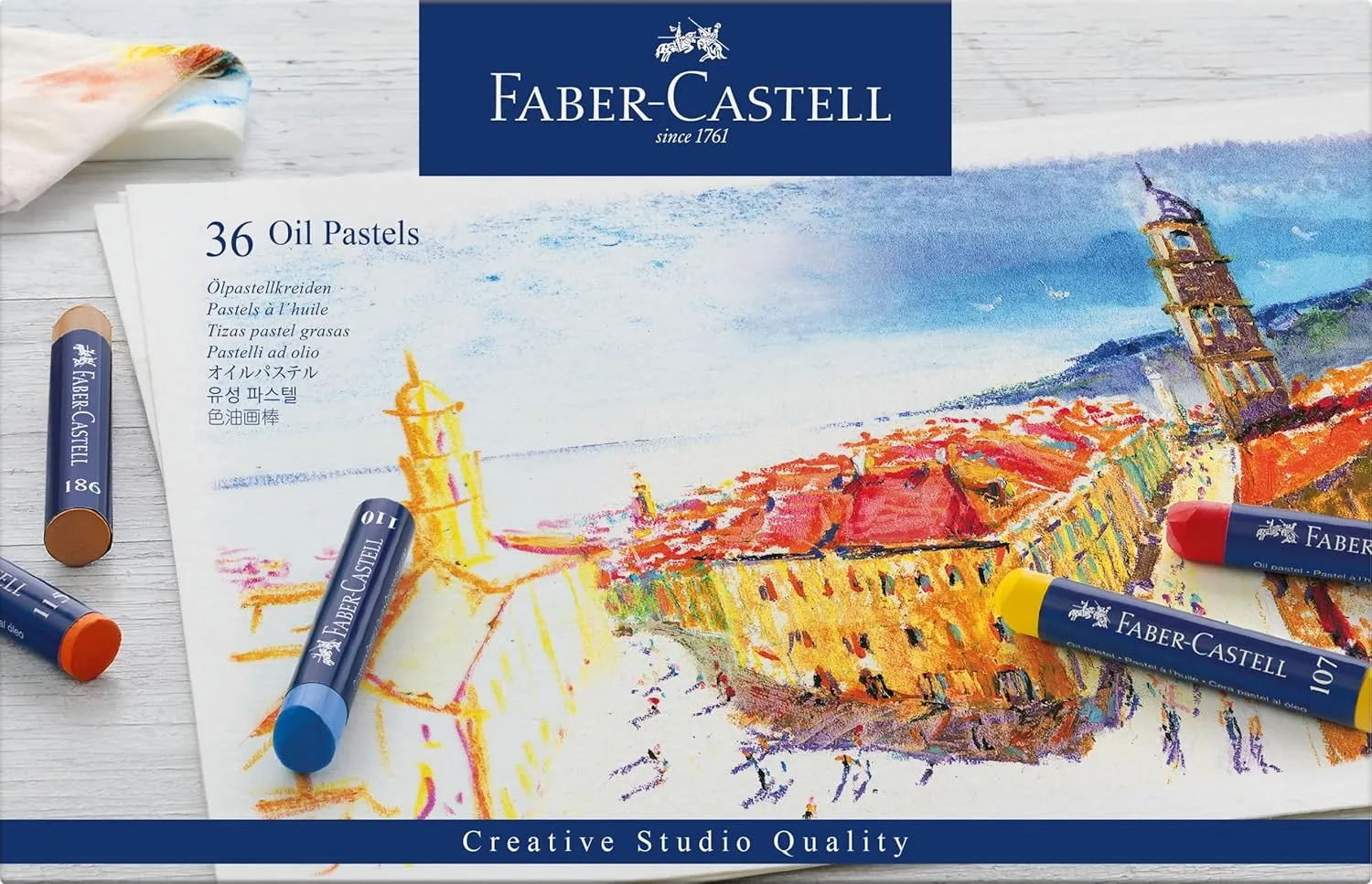 Faber-Castell Creative Studio Oil Pastel Crayons - 36 Vibrant Colors