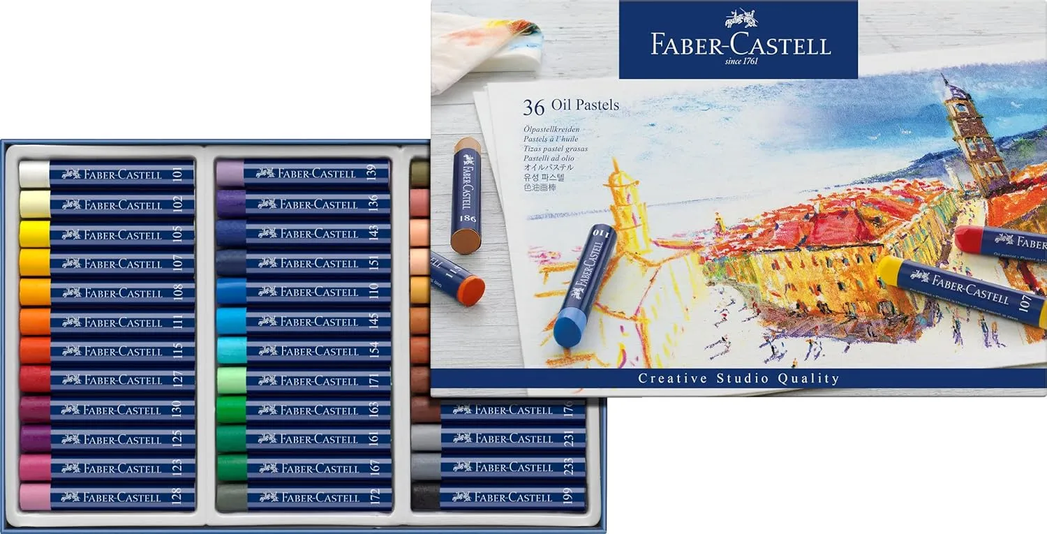 Faber-Castell Creative Studio Oil Pastel Crayons - 36 Vibrant Colors