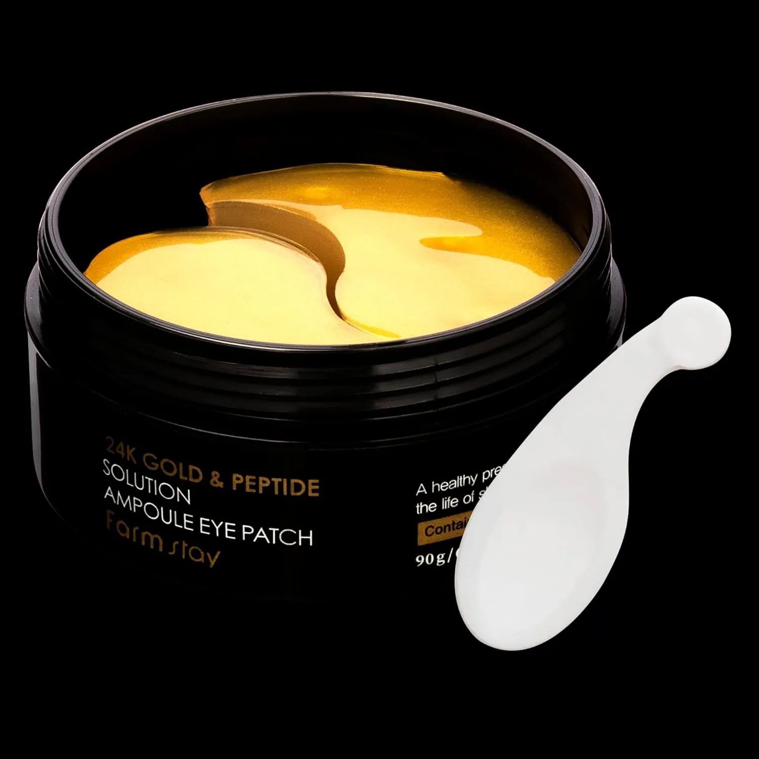 FARMSTAY 24K Gold and Peptide Solution Ampoule Eye Patch - Under Eye Patches for Wrinkles - Improves Skin Elasticity - Brightens Dark Circles - 60 pc