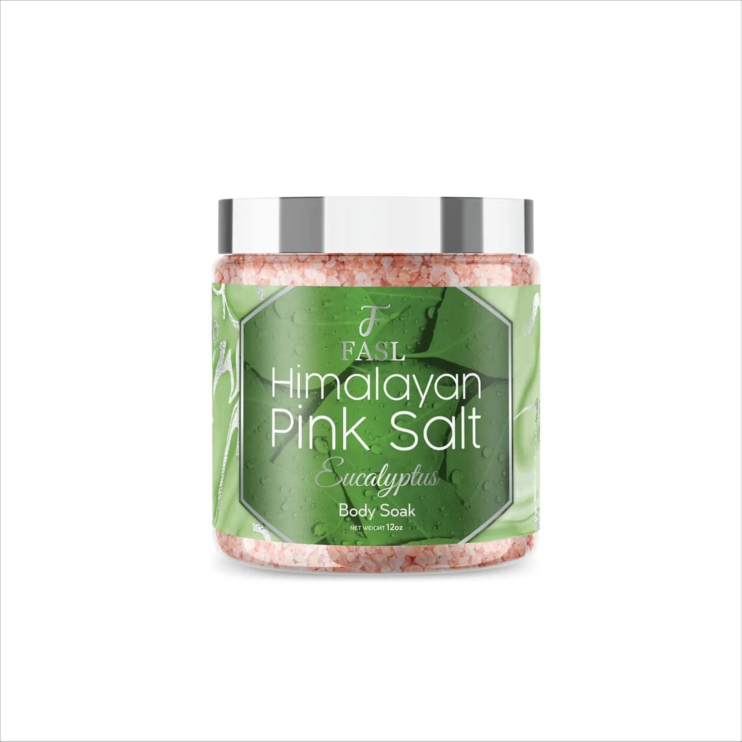 Fasl Himalayan Pink Bath Salt Soak with Organic Eucalyptus Essential Oil - 12 Oz
