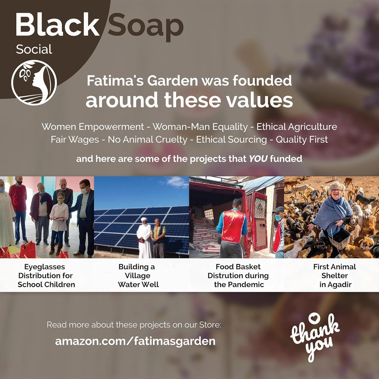 Fatima's Garden Rose Oil Black Soap - Natural Exfoliator, 450g