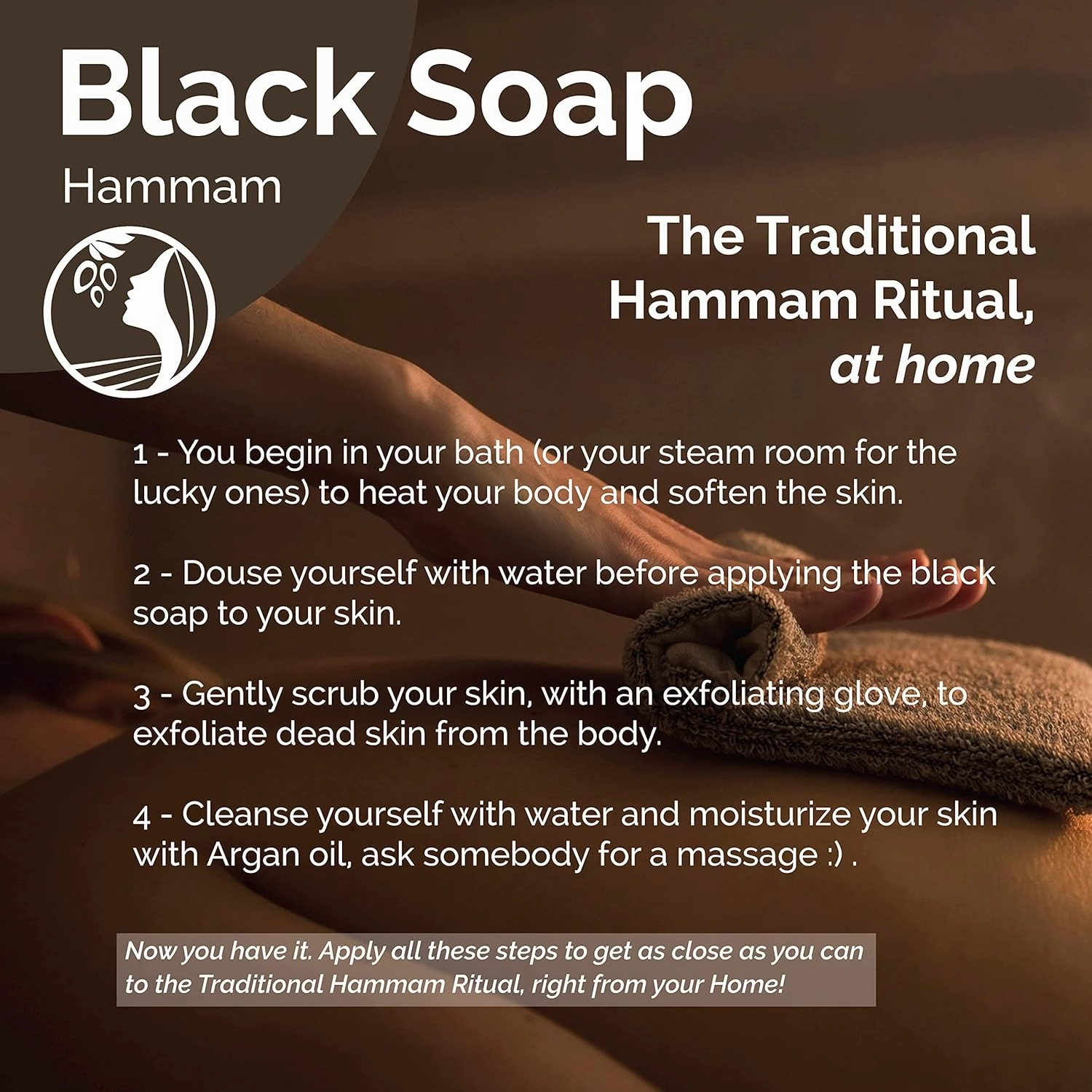 Fatima's Garden Rose Oil Black Soap - Natural Exfoliator, 450g
