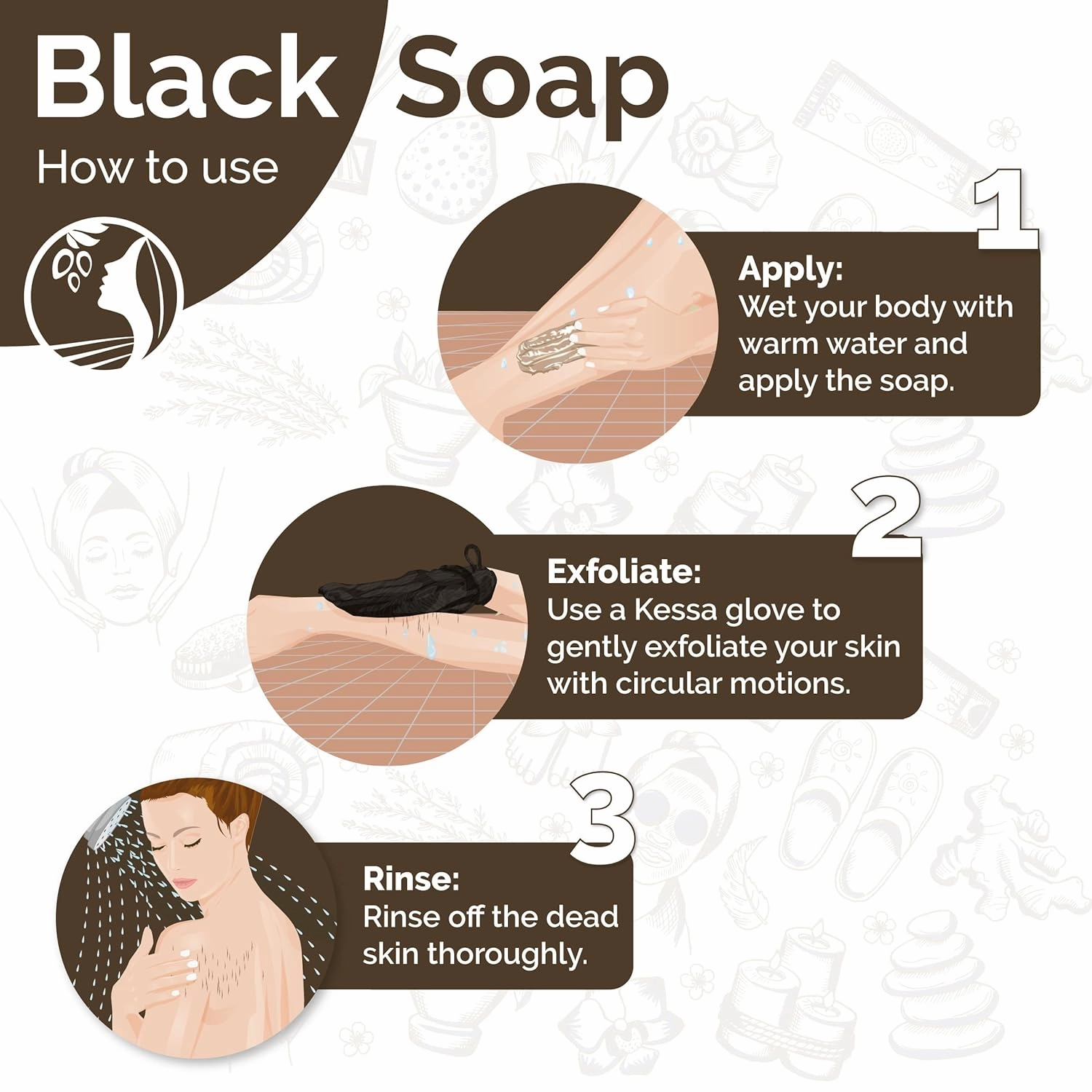 Fatima's Garden Rose Oil Black Soap - Natural Exfoliator, 450g