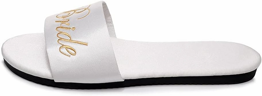FAYUEKEY Women’s Bride Bridesmaid Slippers Wedding Party Gift Silks Satins Shoes …