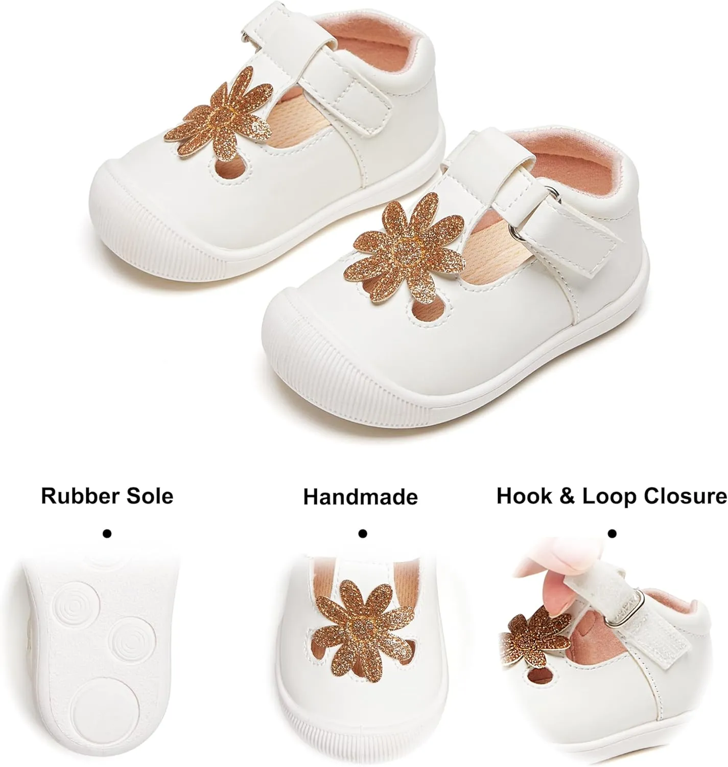 Felix & Flora Soft Sole Baby Dress Shoes - Infant Baby Walking Shoes Moccasinss Rubber Sole Crib Shoes