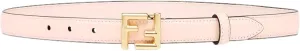 FENDI Belt For Women - WoMen'sCalf Leather Belt, Size 80 Cm (30 Inches), Pink, Gold-Tone Hardware, Ff Logo, Model 8C0648 Adjustable Belt Designer Leather Belt Luxury Belt