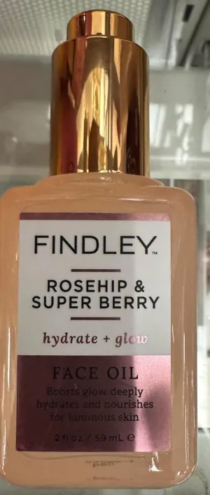 Findley Rosehip & Super Berry Face Oil, Hydrate   Glow Formula, 2 fl oz