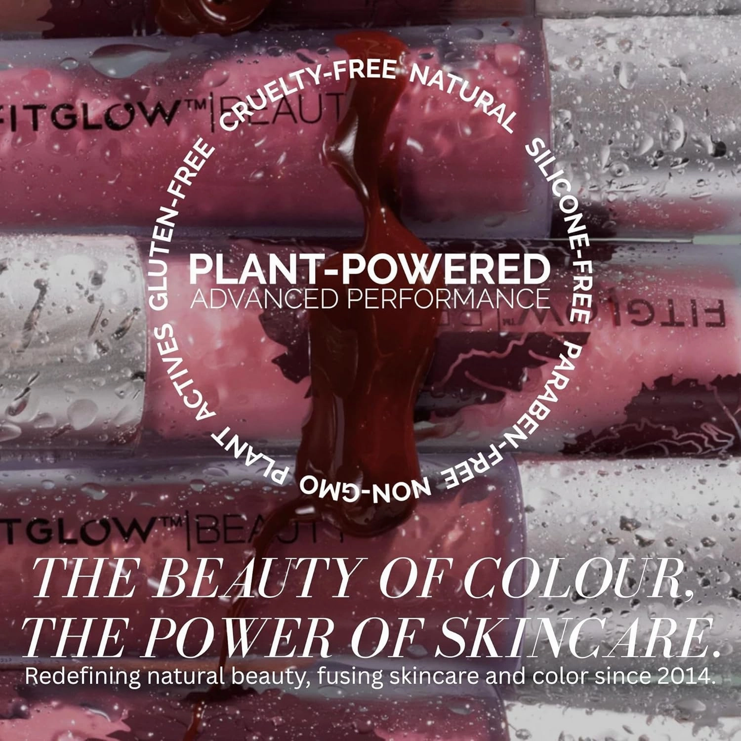 FITGLOW Beauty Lip Colour Serum | Hydrating Lip Gloss | Plumping Anti-Aging Lip Treatment | Natural Shine with Pomegranate Sterols & Collagen | Buildable Color for Dry Chapped Lips | Regal - 10g