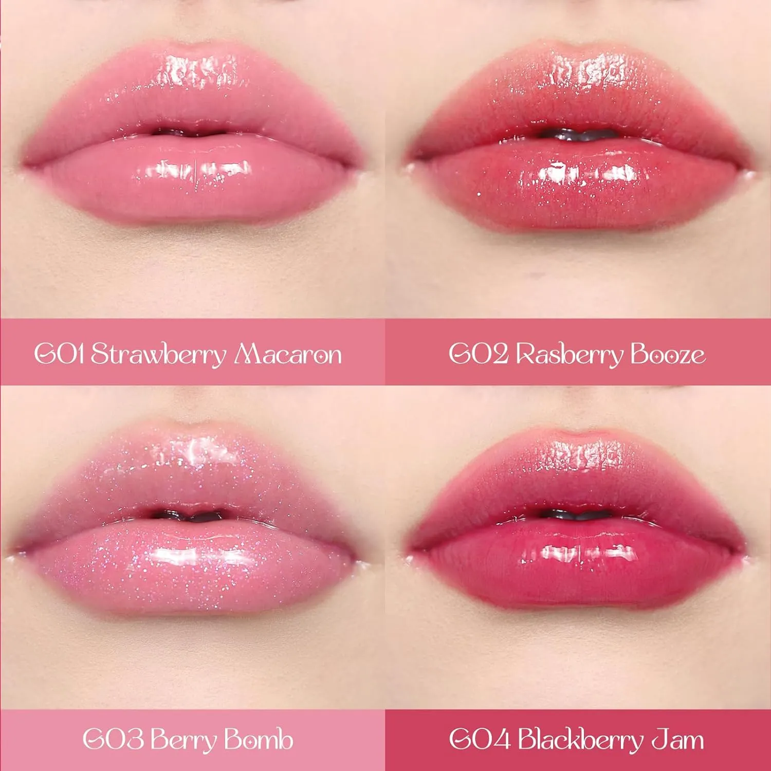 Flower Knows Violet Strawberry Rococo Glowy Lip Gloss,Moisturizing Shine Lip Oil,Hydrating Glitter Lip Plumper Makeup for Girls&Women,Vegan & Cruelty-Free,0.12 Fl Oz,1 Count(G02 Rasberry Booze)