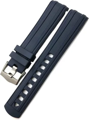for Omega Seamaster 007 Rose Gold Buckle Soft Waterproof Silicone Watch Strap 19mm 20mm 21mm Fluorous Rubber Watchband (Color : 10mm Gold Clasp, Size : 21mm)