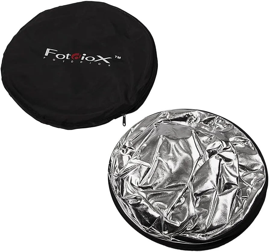 Fotodiox 32in 5-in-1 Collapsible Reflector Panel with Bag for Photography and Video - Black, Gold, Silver, Translucent, and White Panel