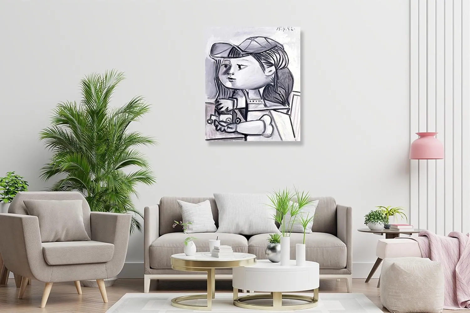 Framed-Picasso Wall Art Prints - Framed Picasso Paintings Abstract (Paloma) Painting Print - Picasso Wall Art Canvas Decor Picture Print 60x72cm-23.6x28.3in