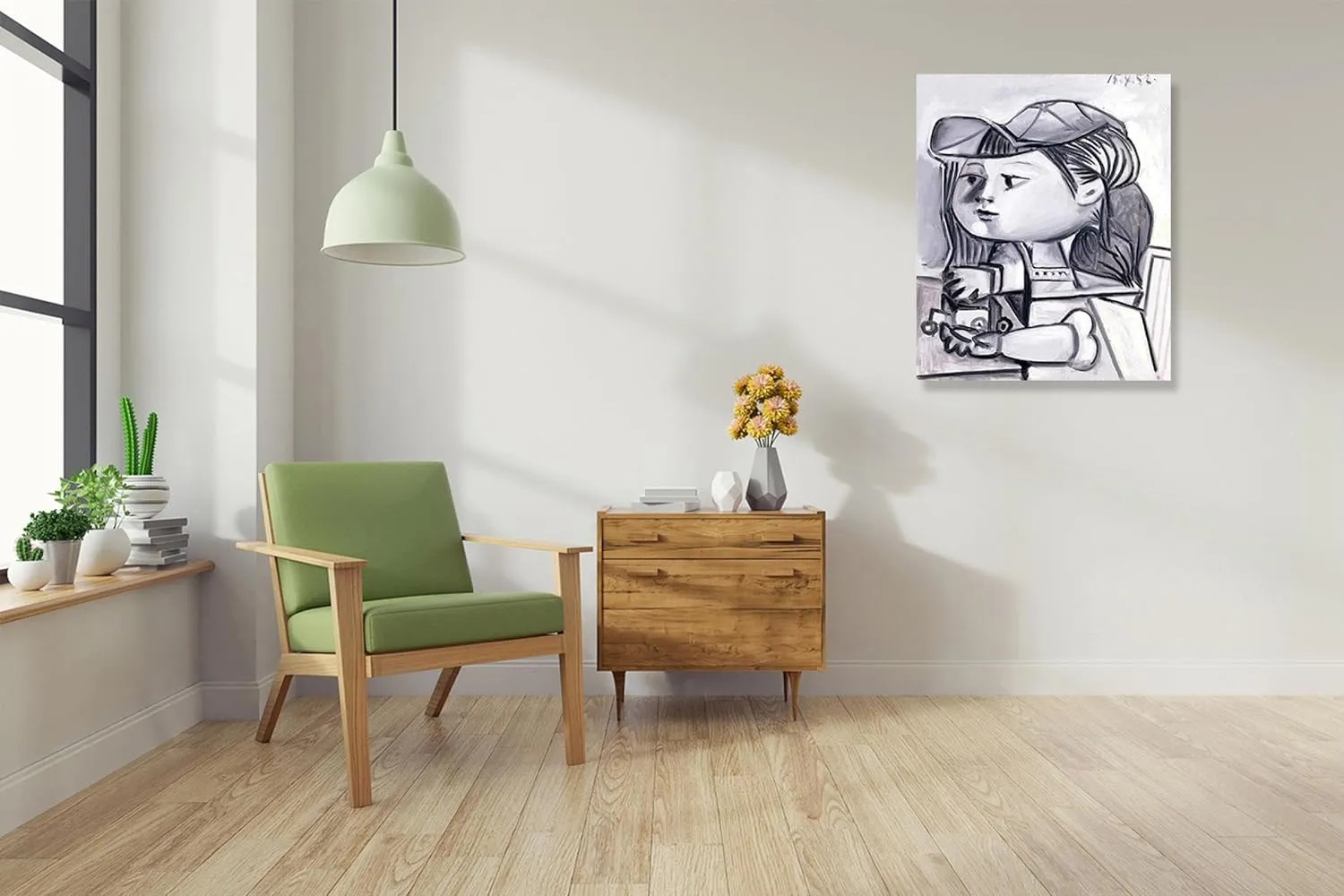 Framed-Picasso Wall Art Prints - Framed Picasso Paintings Abstract (Paloma) Painting Print - Picasso Wall Art Canvas Decor Picture Print 60x72cm-23.6x28.3in