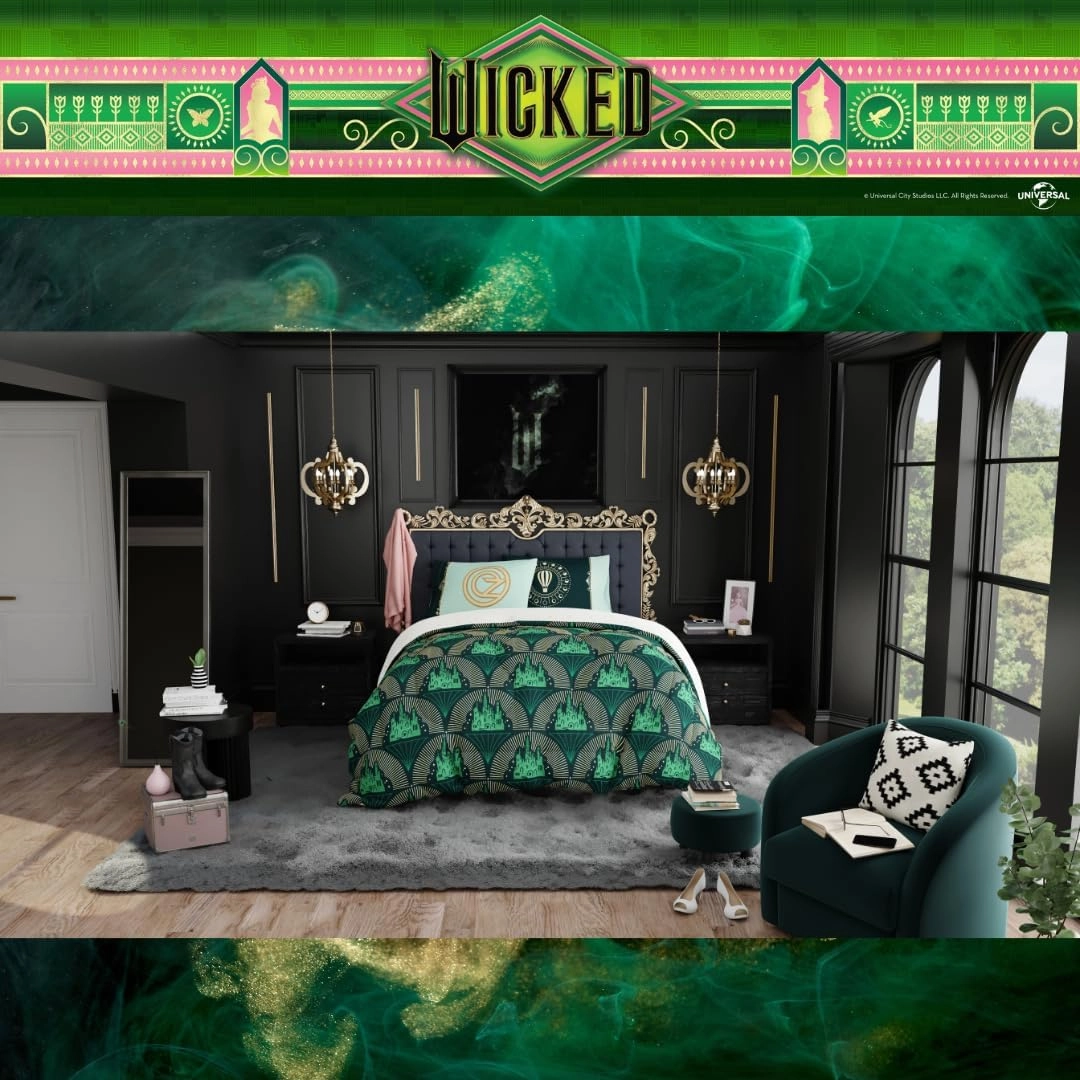 Franco Collectibles Wicked Lux Bedding 7 Piece Super Soft Reversible Comforter and Sheet Set with Sham, Queen, (Officially Licensed Product)