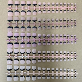 French Press on Toenails Short Square, Black French Tips with 5 Color Toe Nail Press ons, 150Pcs Soft Gel Toe Nail Tips, Full Cover Acrylic Stick on Toenails, Glue on Toenails for Women
