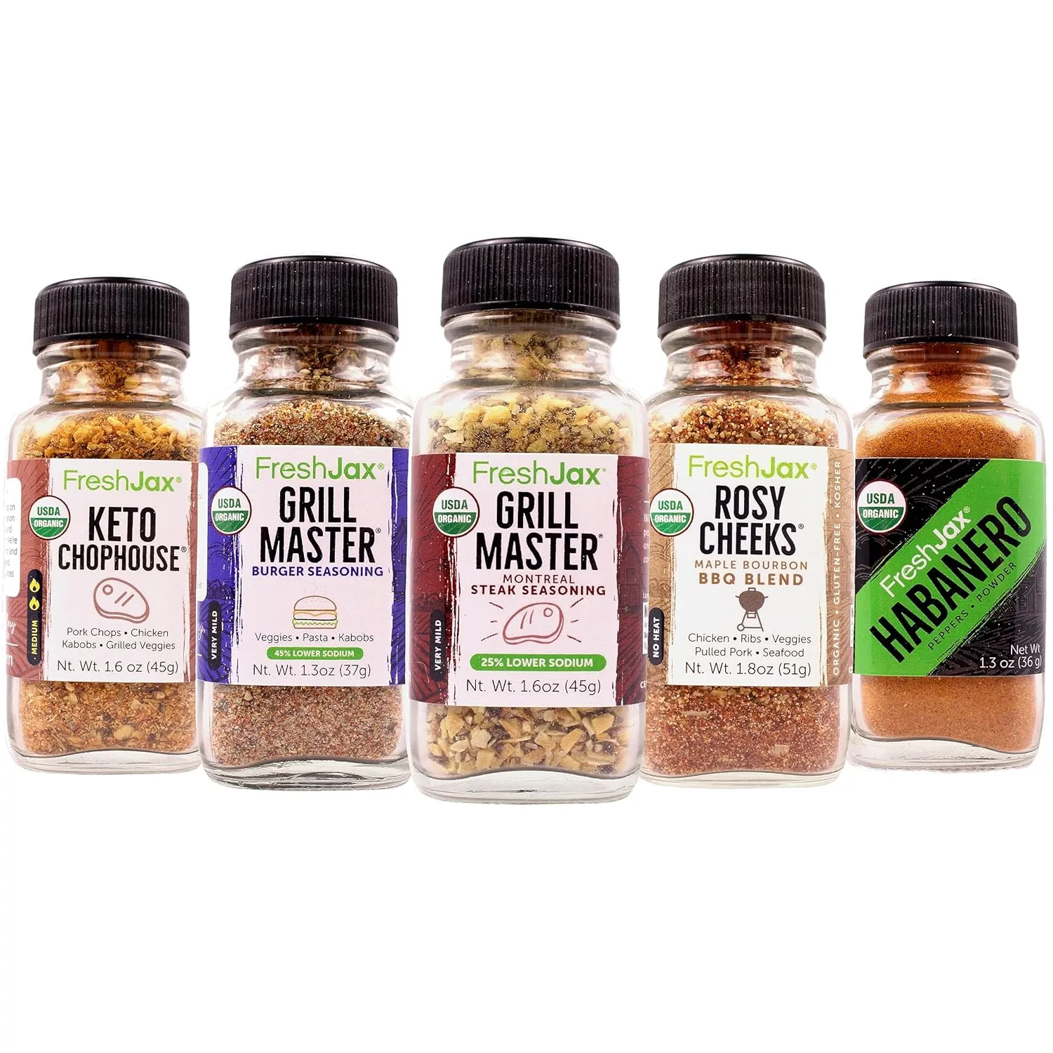 FreshJax Cookout Seasoning Gift Set – 5 Organic All-Purpose Spices for Grilling, BBQ & Cooking – Gift-Ready Box for Men