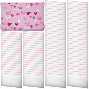 Frienda 100 Pcs Sublimation Blank Canvas Makeup Bags Bulk DIY Heat Transfer Canvas Pen Case Pencil Cosmetic Makeup Bags Clear Sublimation Blank Pouch with Zipper (7.87 x 5.7 Inch,Pink)