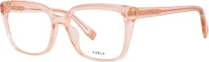 Furla VFU641V 838 Eyeglasses Women's Transparent Pink Full Rim Square Shape 54mm