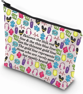G2TUP Thin Gold Line Dispatchers Travel Toiletry Bag Emergency Dispatcher Gifts Gold Line Represents Those Who Are Rarely Seen (Between Thin New 911)