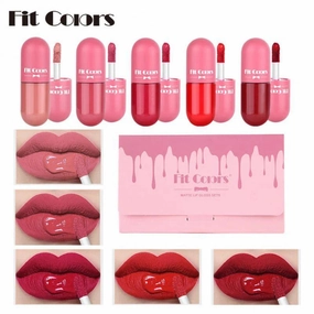 Gegemoon Pack of 5 Matte Lip Gloss Kit | 5 Capsule Matte Lipstick Set| Pack of 5 Lip Gloss set